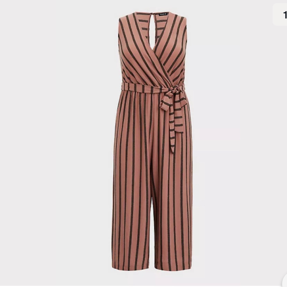 TORRID CULOTTE STRIPED JUMPSUIT